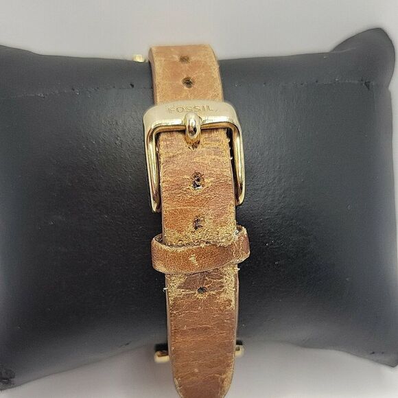 Fossil Riley ES3723 Women's Brown Leather Analog Silver Dial Quartz Watch DE19 - Picture 5 of 10